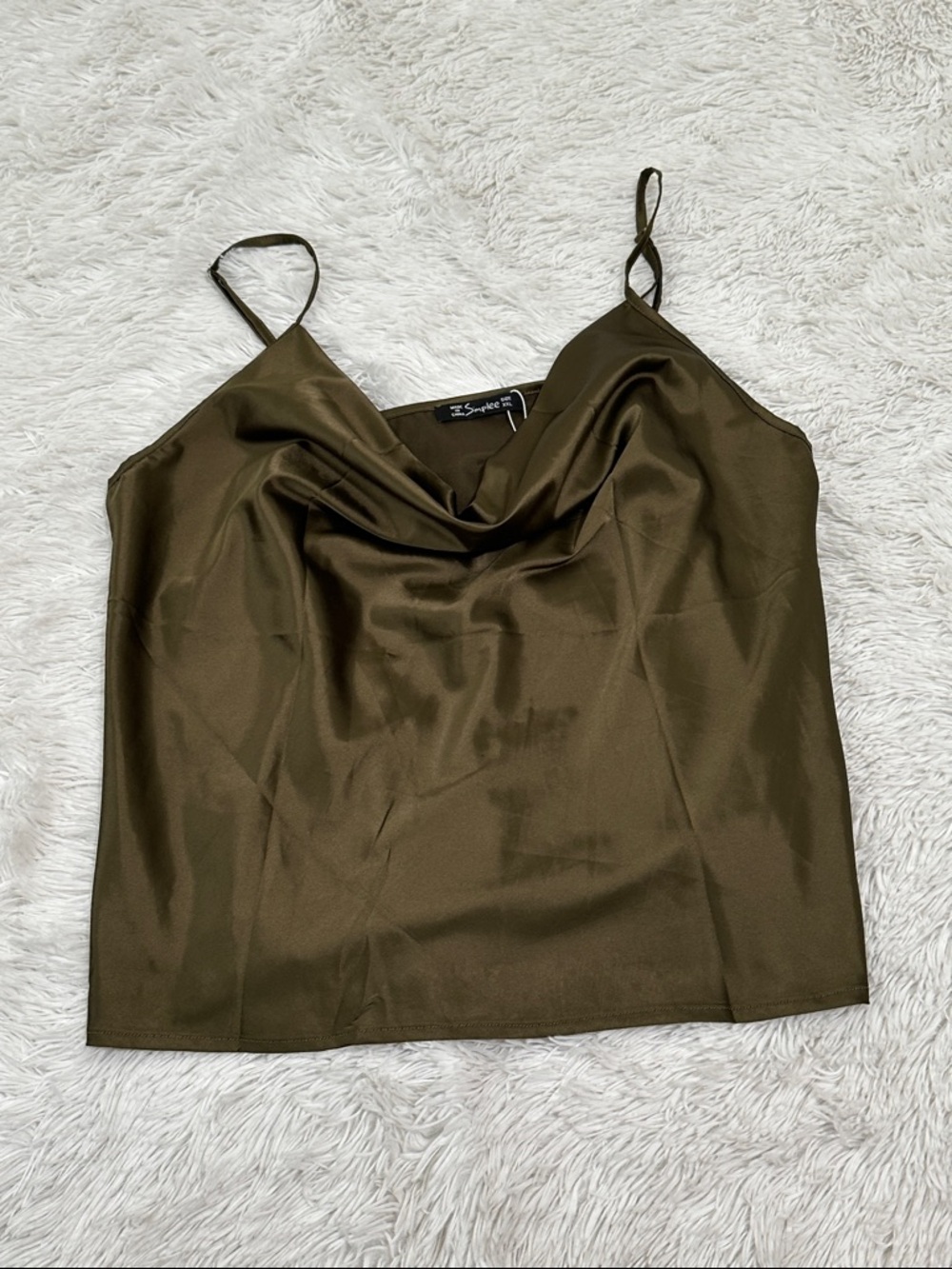 🍯 NWT Simplee Satin Cowl Neck Tank Blouse